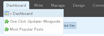 wp-admin drop down plugin