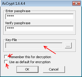 File encryption options for file security