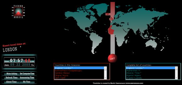 Time Ticker - worldwide time zones converter