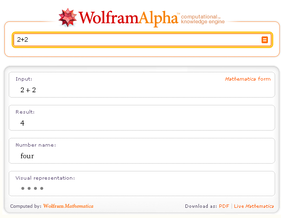 Find answers with wolfram Alpha